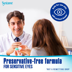Systane gota en primer plano mostrando textura y retención de humedad