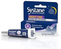Systane aplicación nocturna en párpado mostrando protección durante el sueño