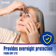 Systane textura en primer plano del ungüento que ilustra la consistencia lubricante y protección prolongada