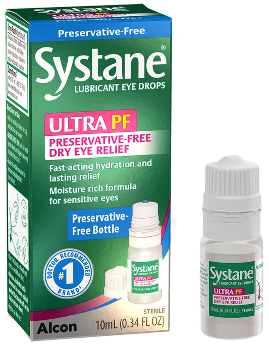 Systane frasco frontal con etiqueta clara que facilita identificación