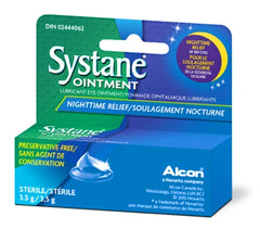 Systane ungüento nocturno frente del envase mostrando información y beneficios