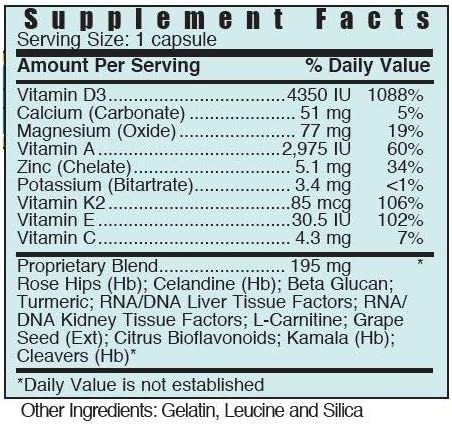 Systemic Formulas etiqueta legible con ingredientes y dosificación clara