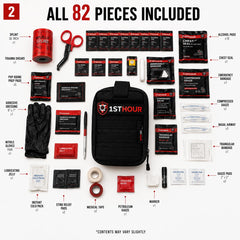 TacRight interior del kit 82 piezas organizado, facilita respuesta rápida