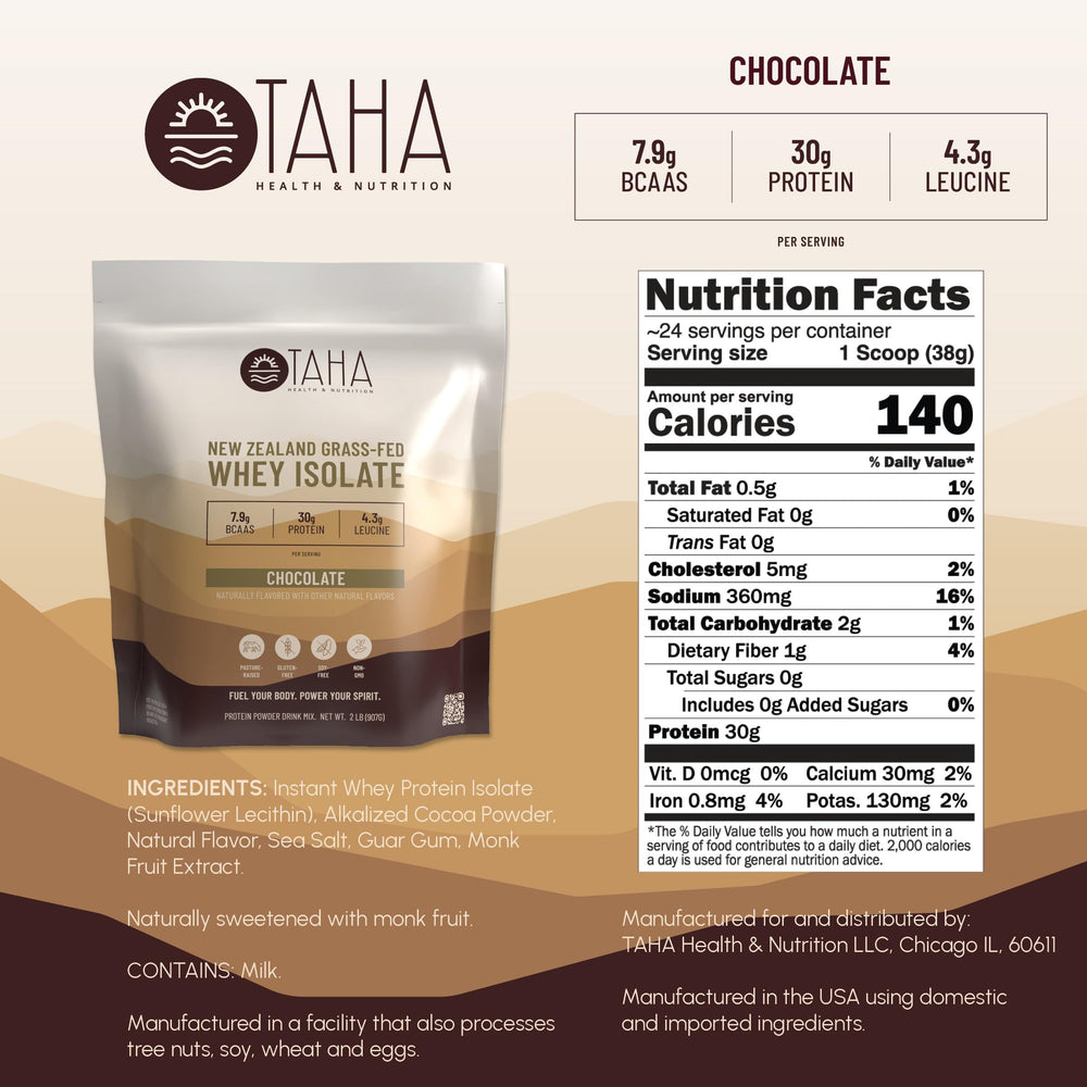 TAHA batido de chocolate en vaso cremoso, ideal para recuperación postentrenamiento