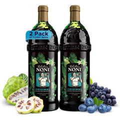 TAHITIAN NONI vista frontal del envase mostrando la marca y tamaño