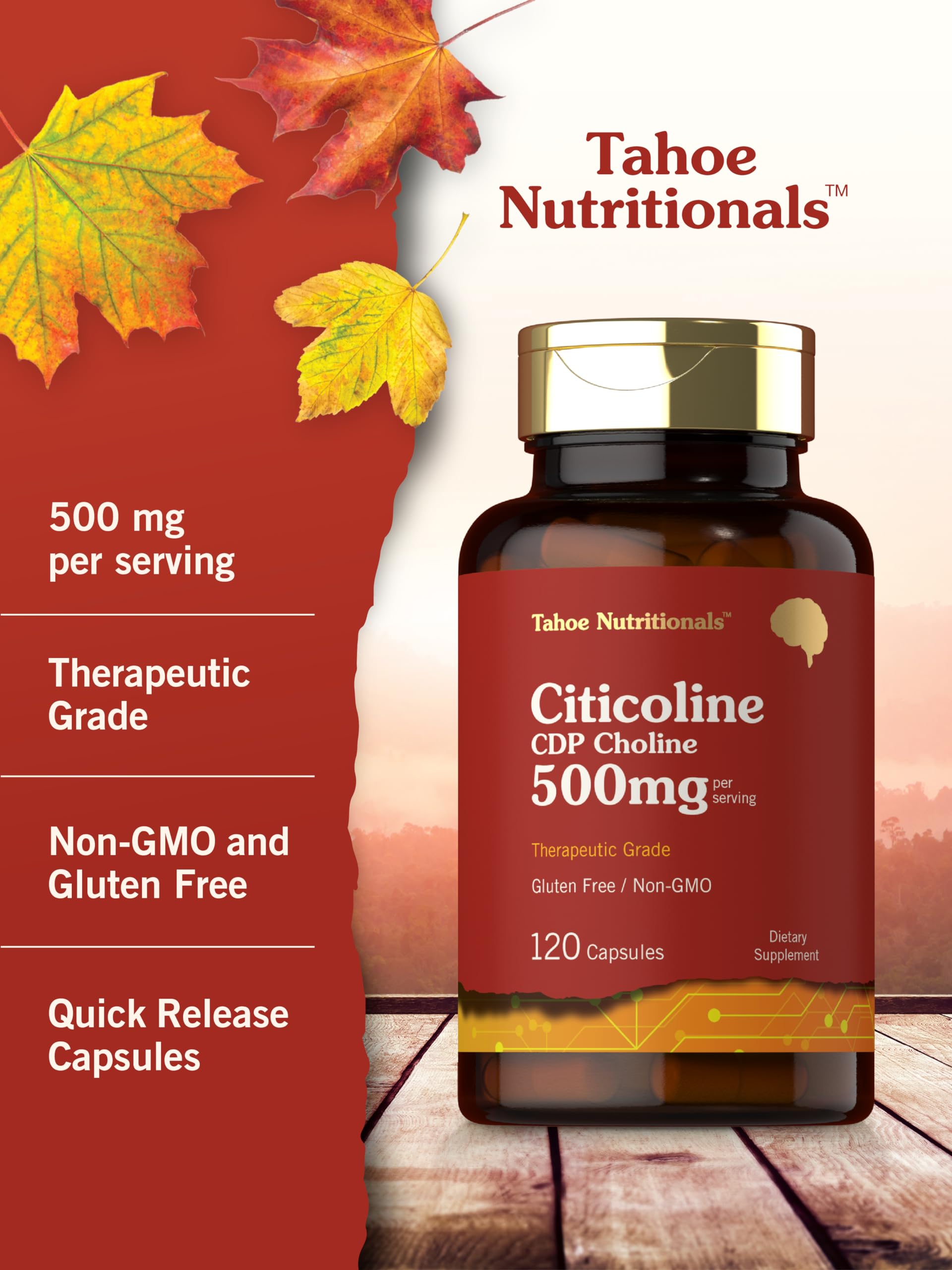 Tahoe Nutritionals cápsulas esparcidas evidenciando tamaño y facilidad de consumo