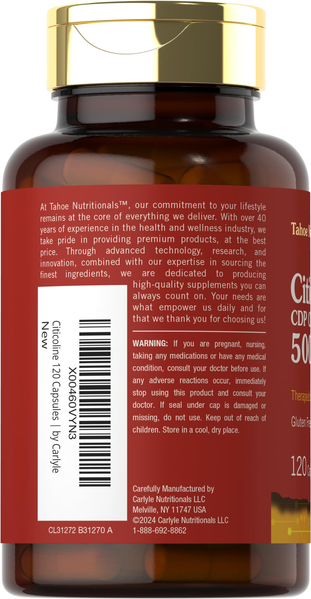 Tahoe Nutritionals etiqueta nutricional legible y confianza en ingredientes verificados