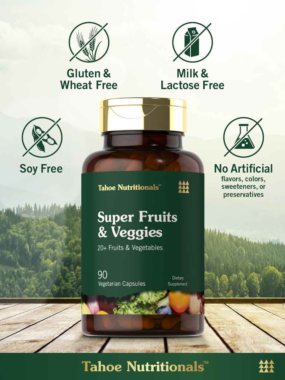 Tahoe Nutritionals etiqueta nutricional clara con ingredientes listados