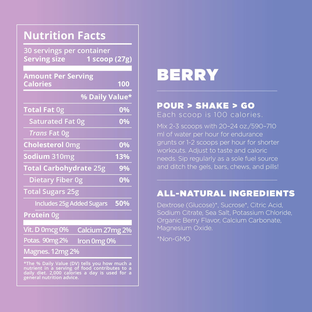 Tailwind Nutrition etiqueta con información nutricional y electrolitos claros