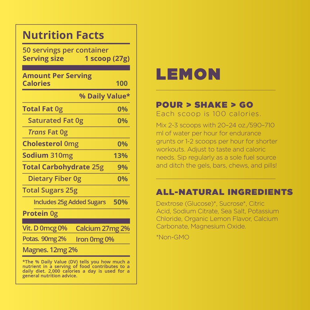 Tailwind Endurance Fuel Lemon bolsa 50 servicios, suministro duradero para entrenos