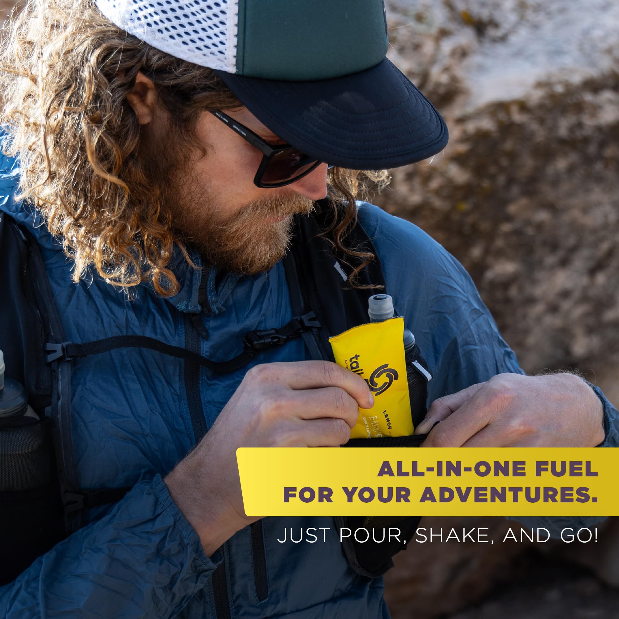 Tailwind Endurance Fuel Lemon en corredor, energía sostenida durante la actividad