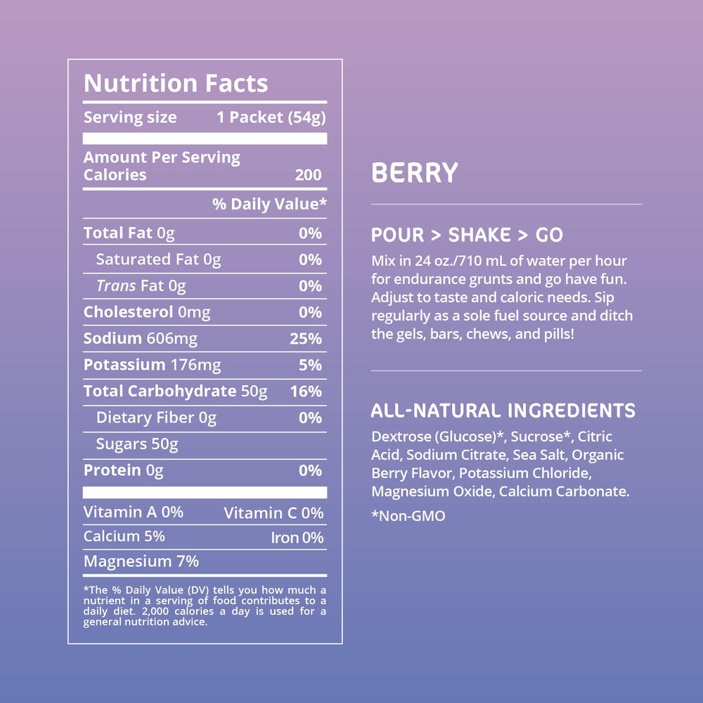 Tailwind Nutrition etiqueta con ingredientes Berry, ingredientes limpios visibles