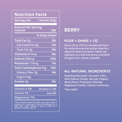 Tailwind Nutrition etiqueta con ingredientes Berry, ingredientes limpios visibles