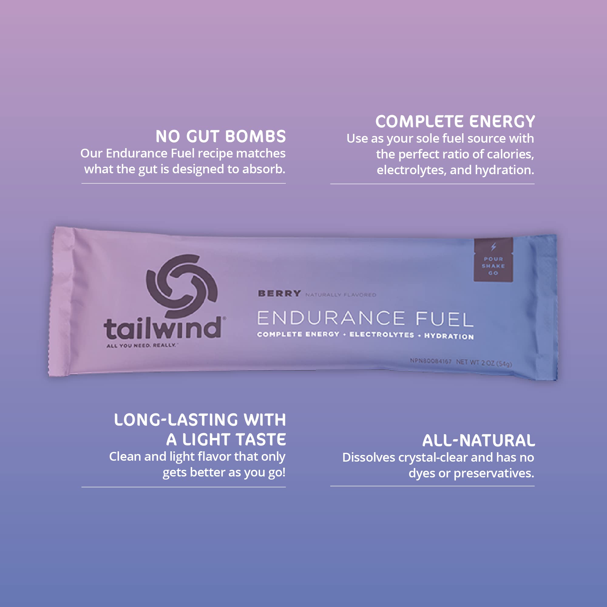 Tailwind Nutrition textura del polvo Berry, disolución rápida y limpia