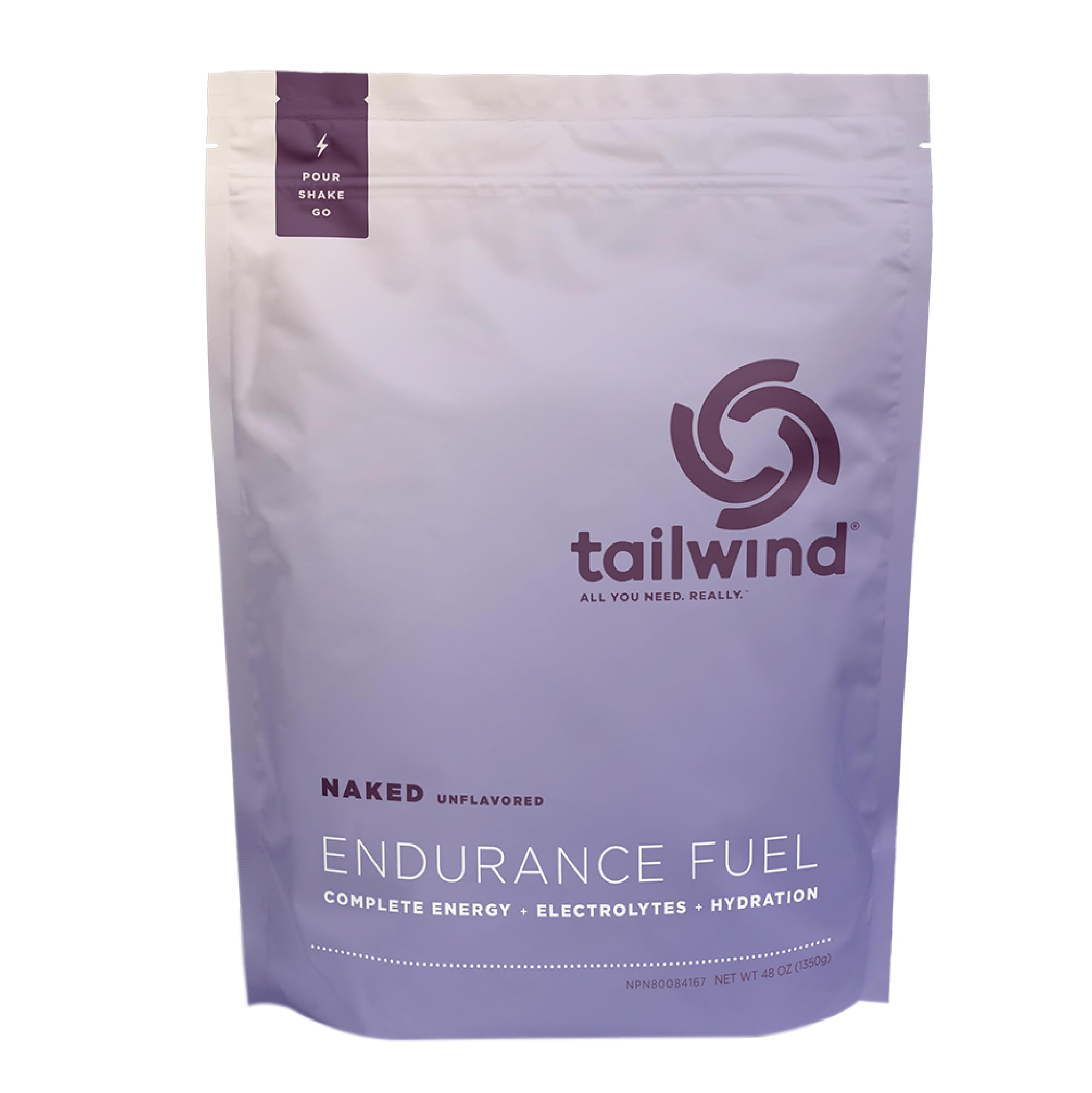 Tailwind Nutrition bolsa frontal que muestra 50 raciones, fácil transporte