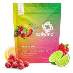Tailwind Nutrition empaque frontal mostrando los 15 sobres y sabores, ideal para llevar