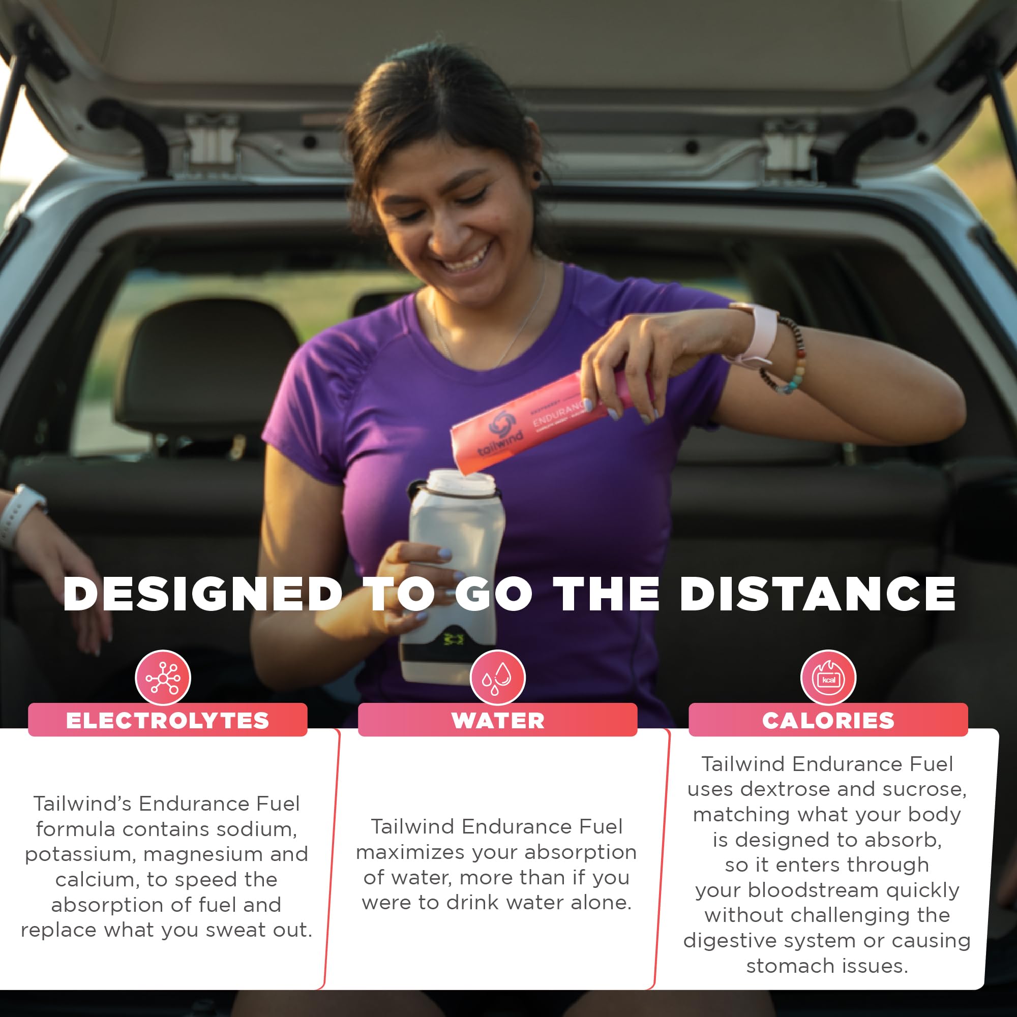 Tailwind bidón con mezcla Raspberry lista para beber durante ejercicio