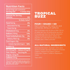 Tailwind Nutrition close-up de instrucciones para medir y mezclar fácilmente