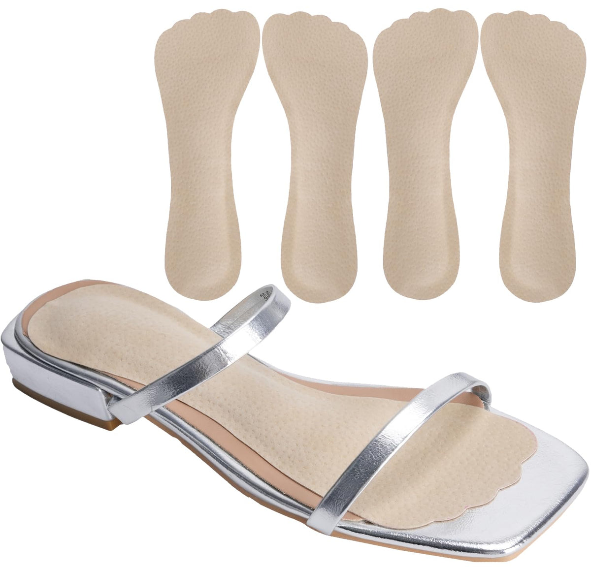Takpre vista frontal del paquete de plantillas para tacones, comodidad inmediata