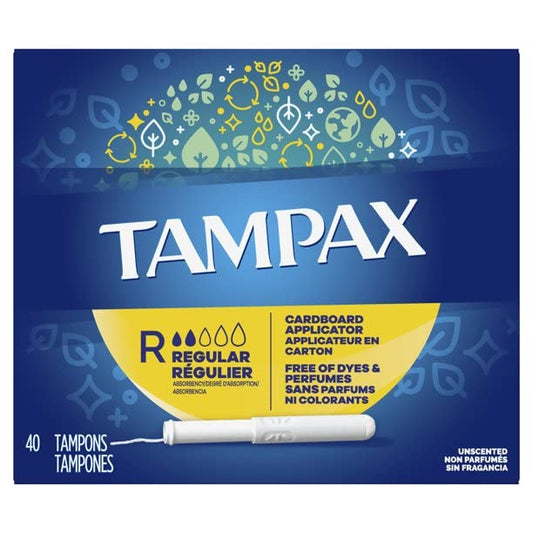Tampax detalle del aplicador de cartón que facilita inserción cómoda y segura