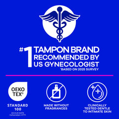 Tampax variedad de absorbencias en el paquete para días cambiantes