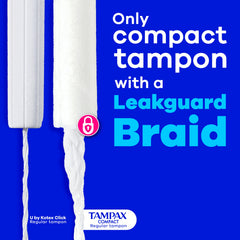 Tampax comparación de tamaño en bolso para llevar más unidades cómodas