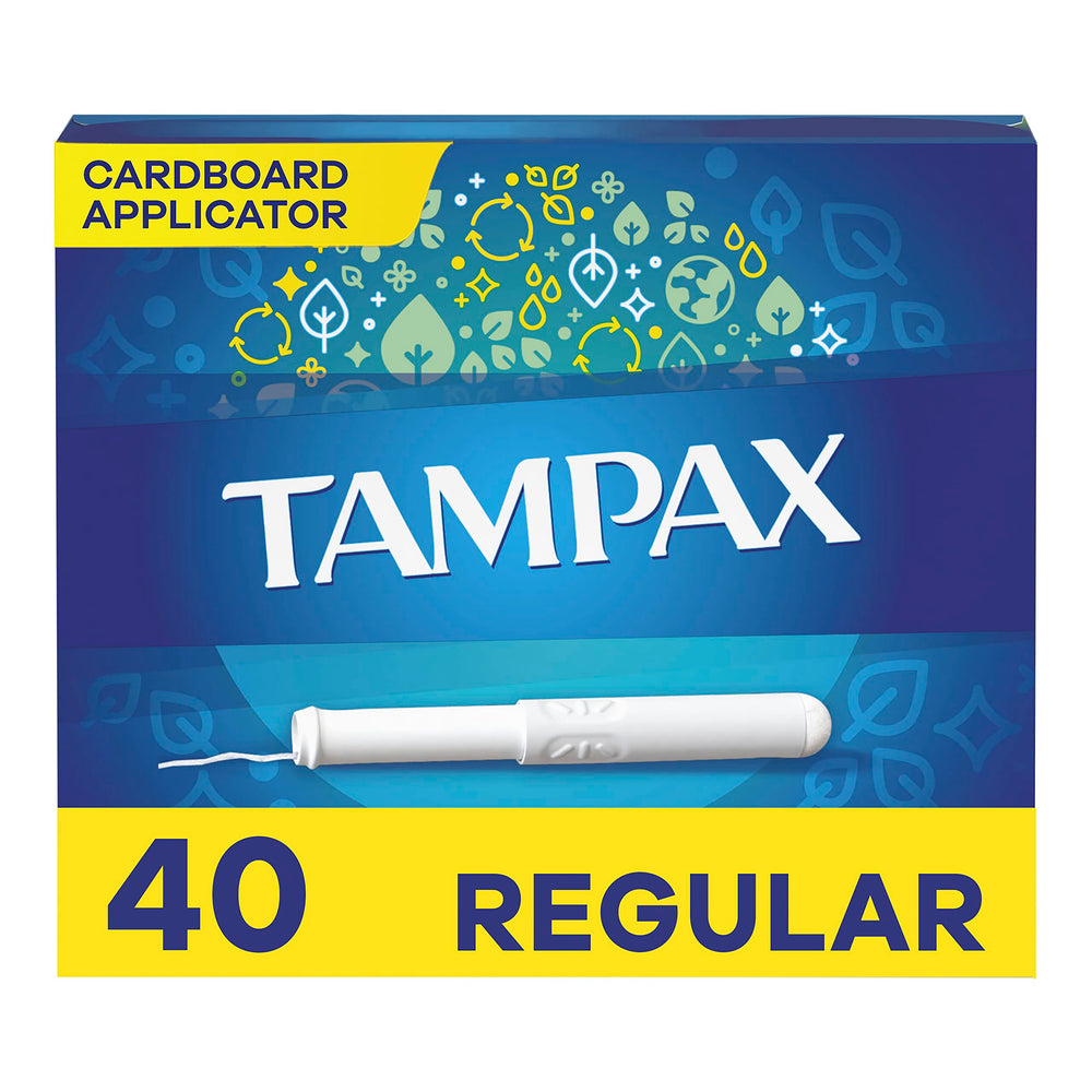 Tampax empaque frontal mostrando 40 unidades y beneficio protección confiable