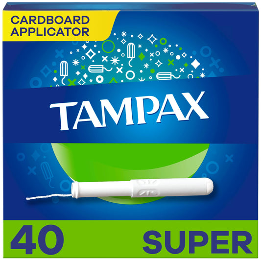 Tampax paquete frontal mostrando conteo y beneficio de protección