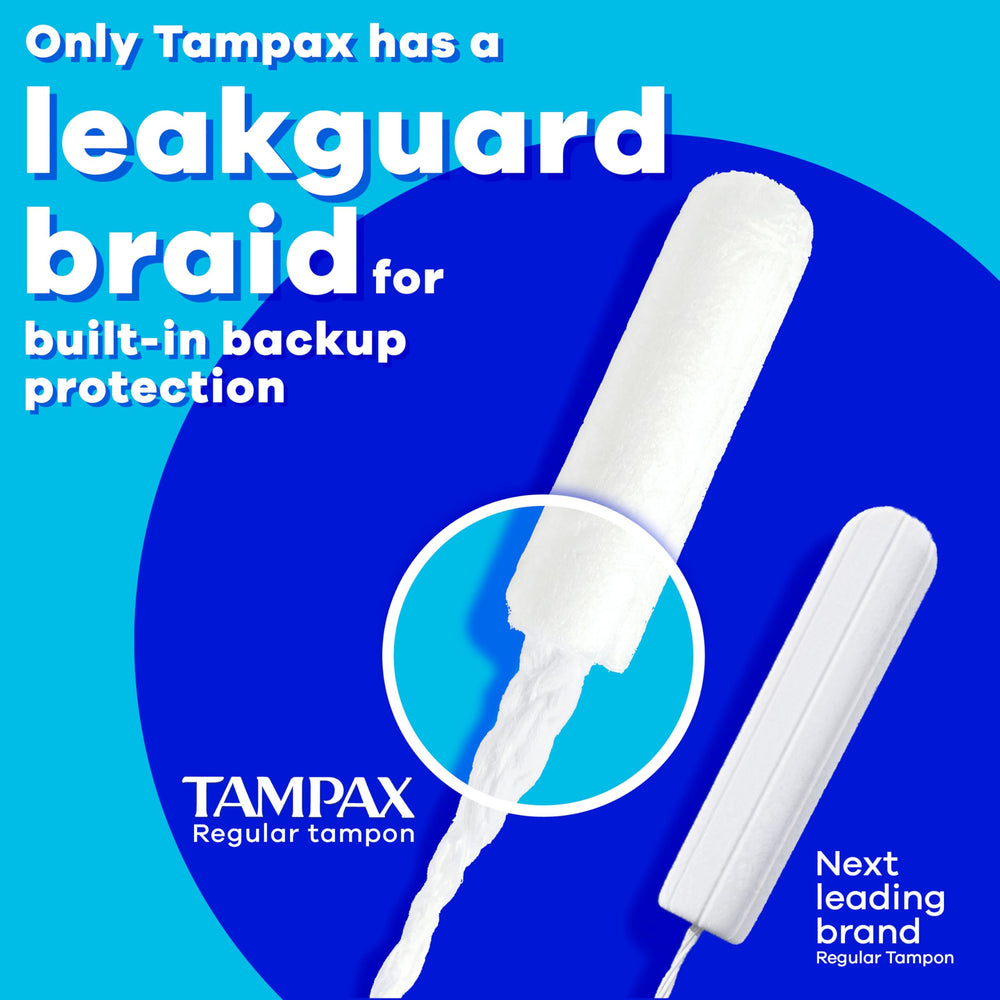 Tampax detalle de LeakGuard braid que ayuda a prevenir fugas