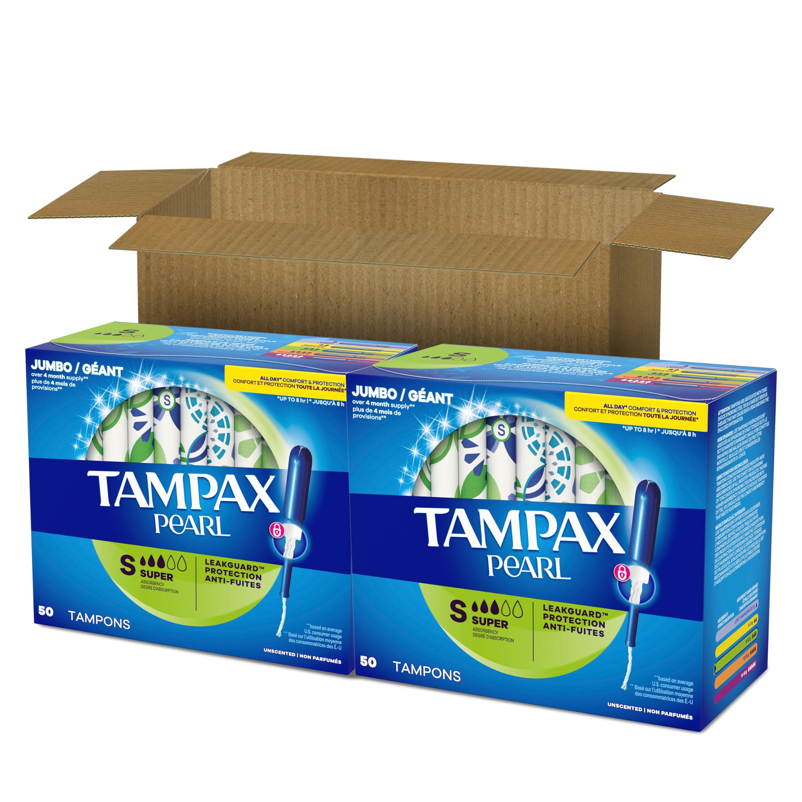 Tampax Pearl dentro de un bolso de mano como opción práctica para salida diaria