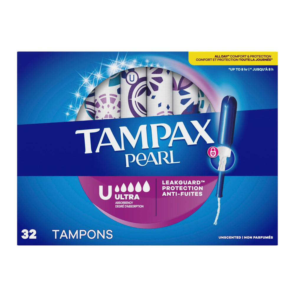 Tampax etiqueta de materiales indicando sin látex ni fragancias añadidas