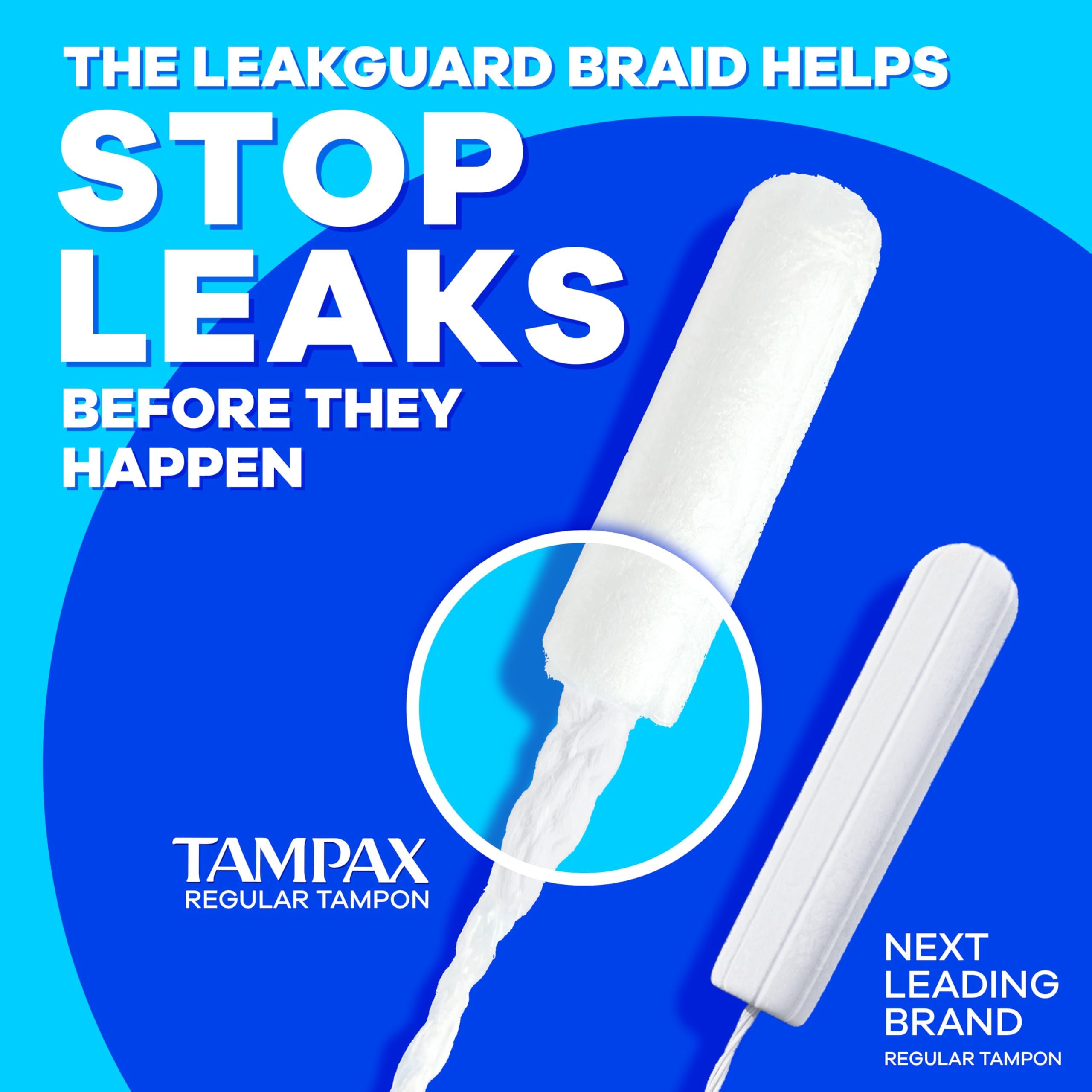 Detalle de la trenza LeakGuard de Tampax que ayuda a prevenir filtraciones