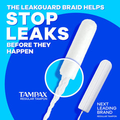 Detalle de la trenza LeakGuard de Tampax que ayuda a prevenir filtraciones