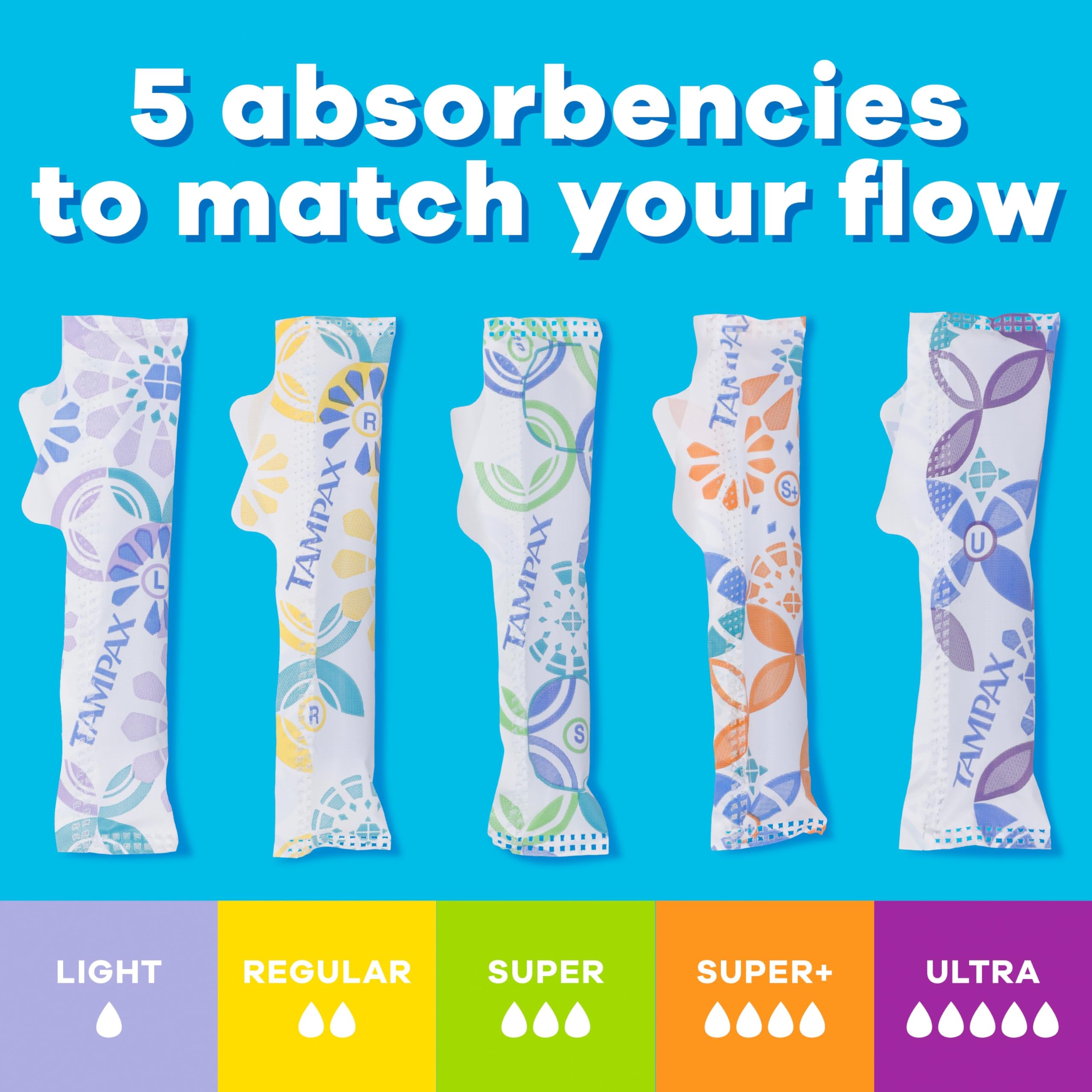 Conjunto de Tampax Pearl con diferentes absorbencias para elegir