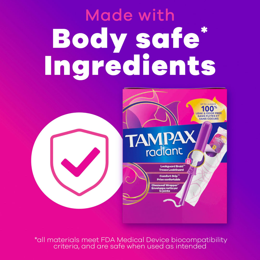 Escena lifestyle con Tampax Radiant durante actividad diaria y libertad de movimiento
