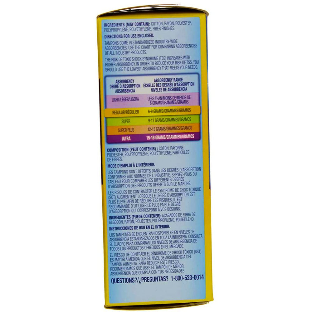 Tampax tampón sin aplicador con textura, ajuste FormFit cómodo