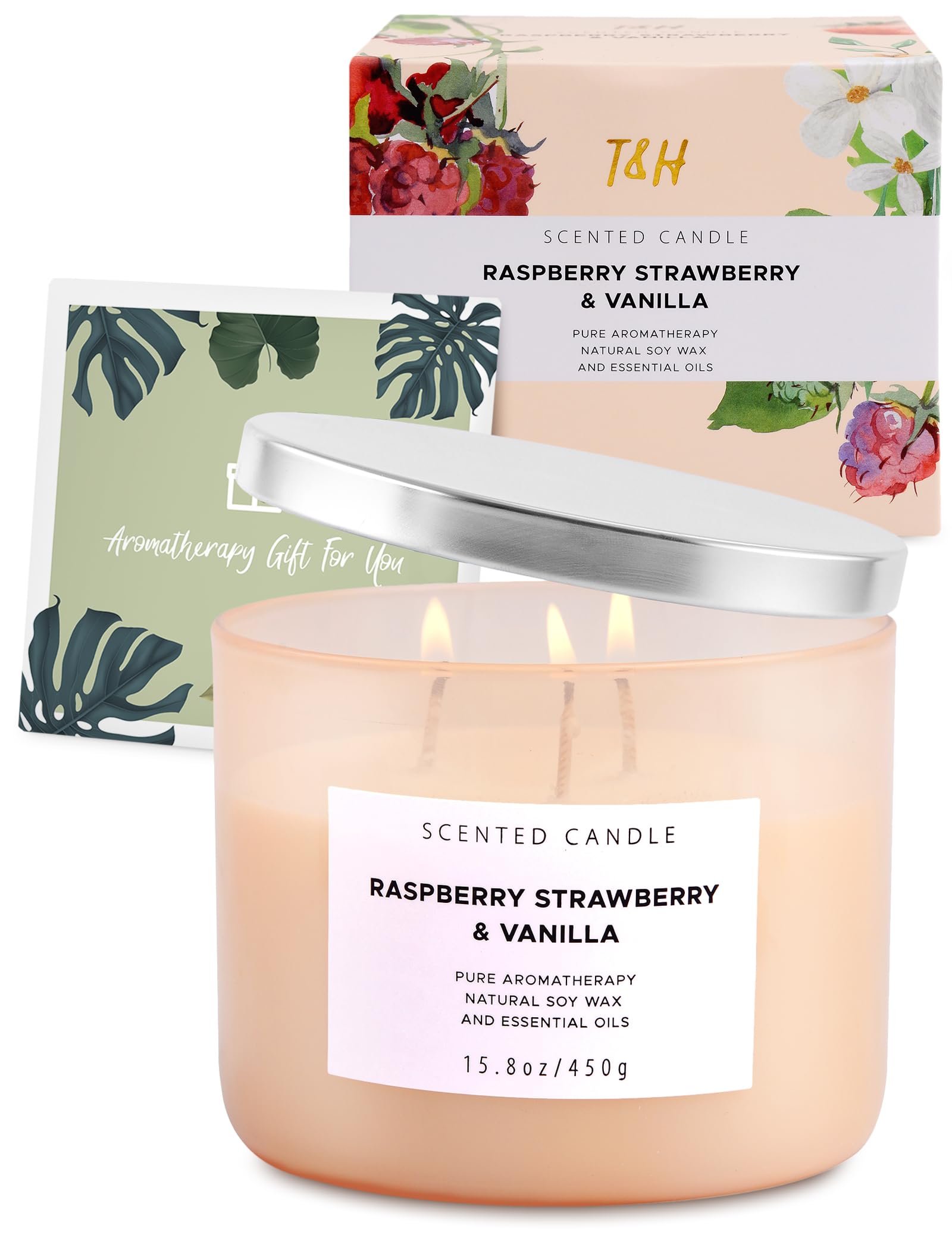 T&H representación de notas frutales y florales para la fragancia