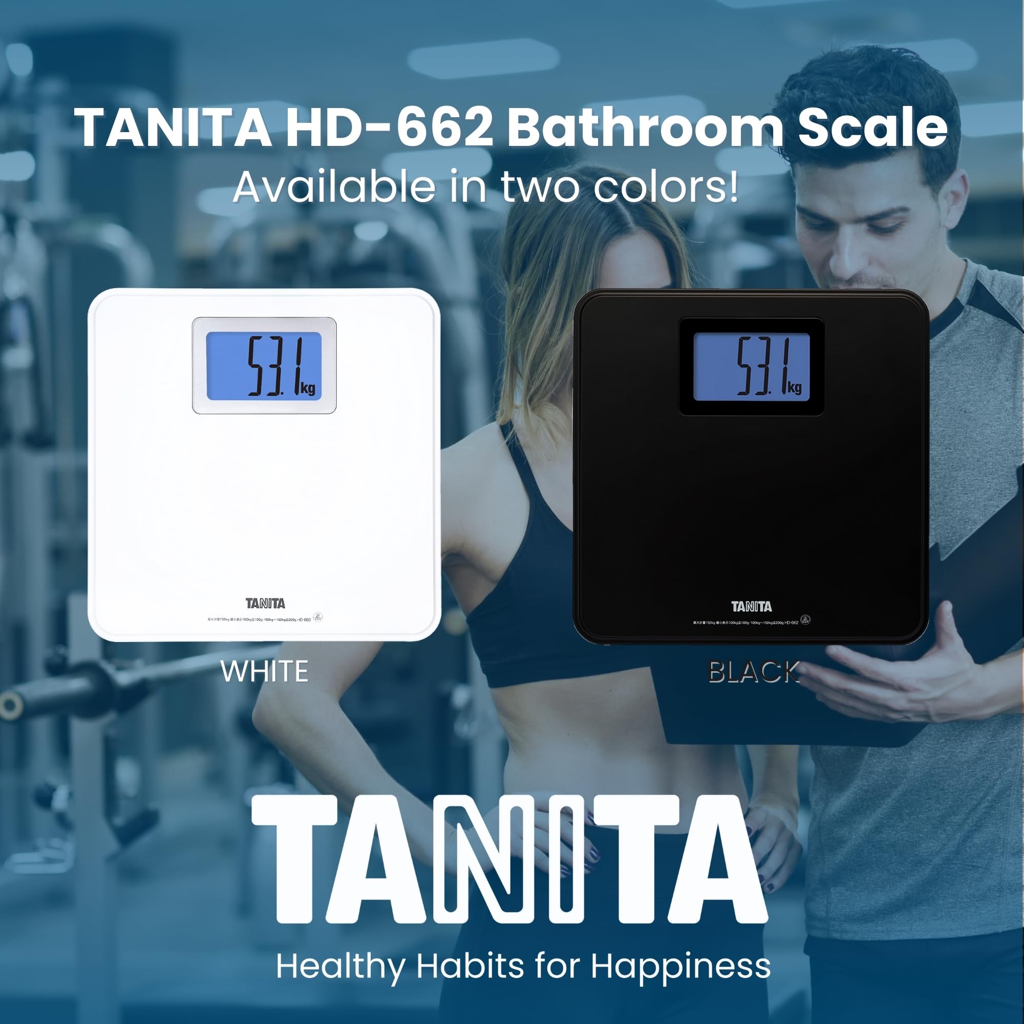 TANITA HD-662 etiqueta con capacidad 150 kg y especificaciones visibles