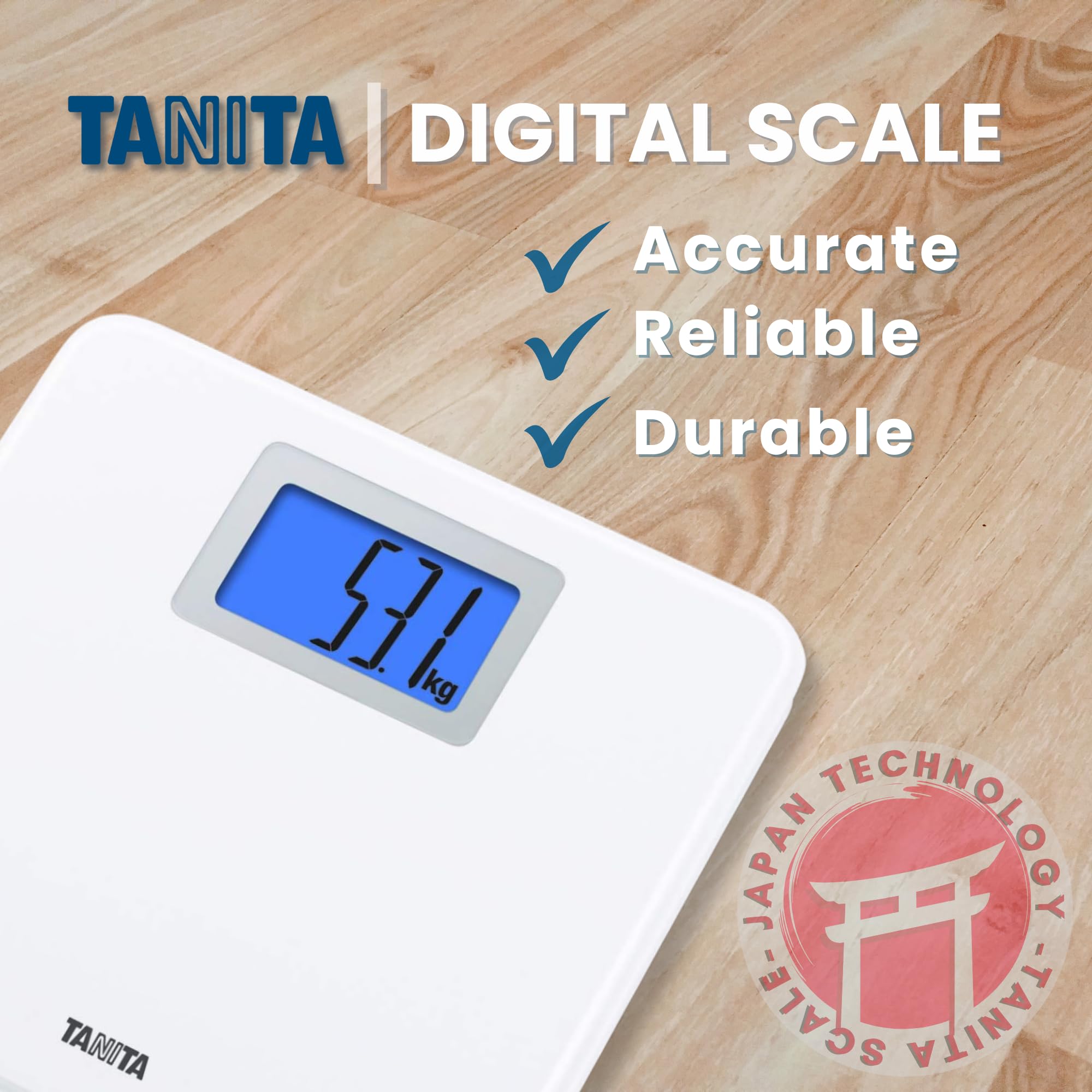 TANITA HD-662 en uso en baño mostrando lectura rápida y estable