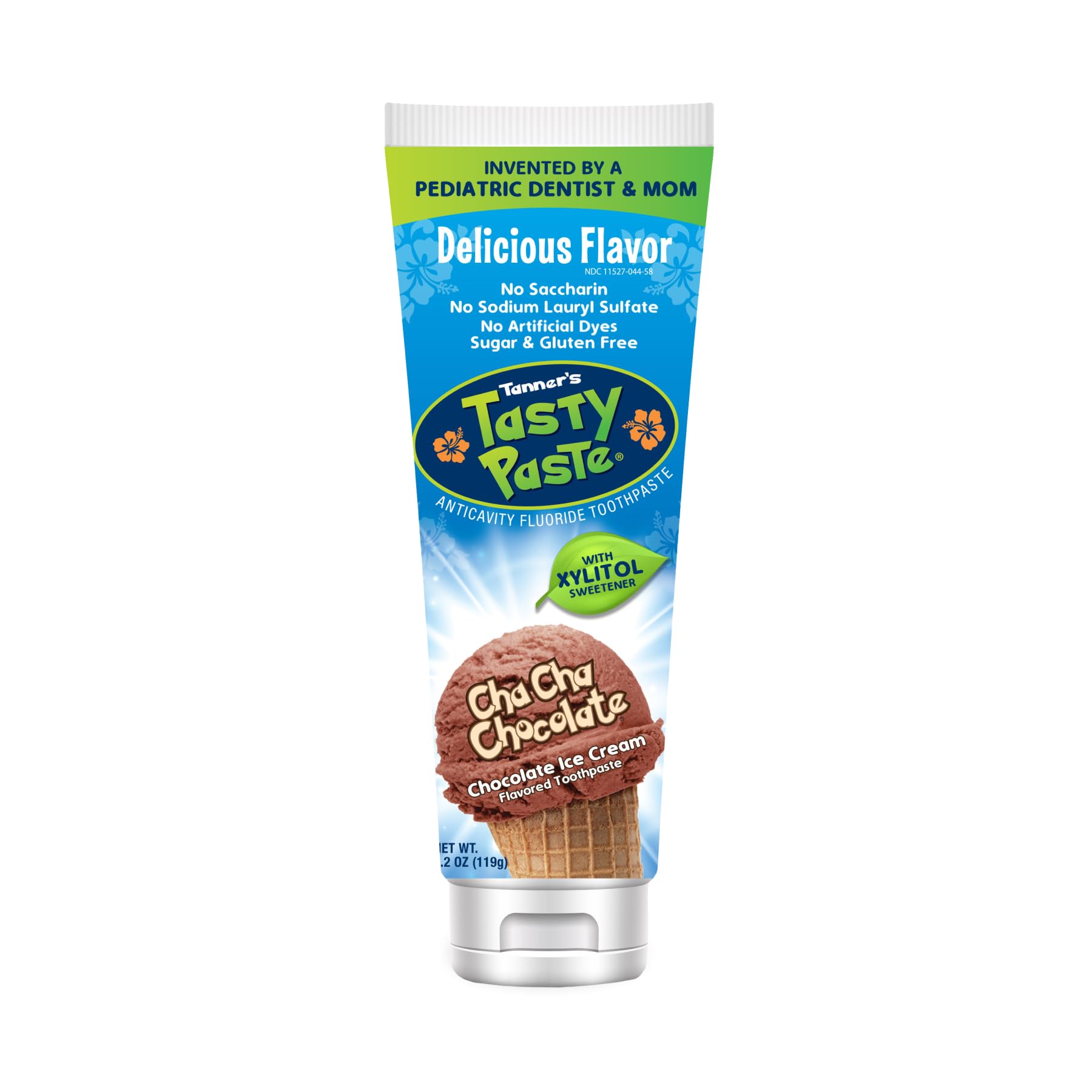 Tanner's Tasty Paste frente del empaque mostrando sabor chocolate y beneficios