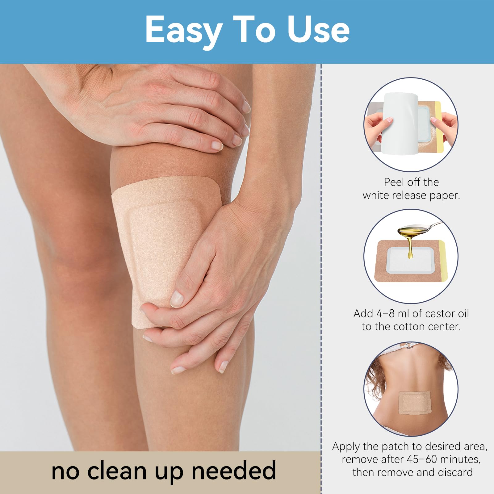 Taoscare parche adherido en rodilla durante actividad ligera, estabilidad