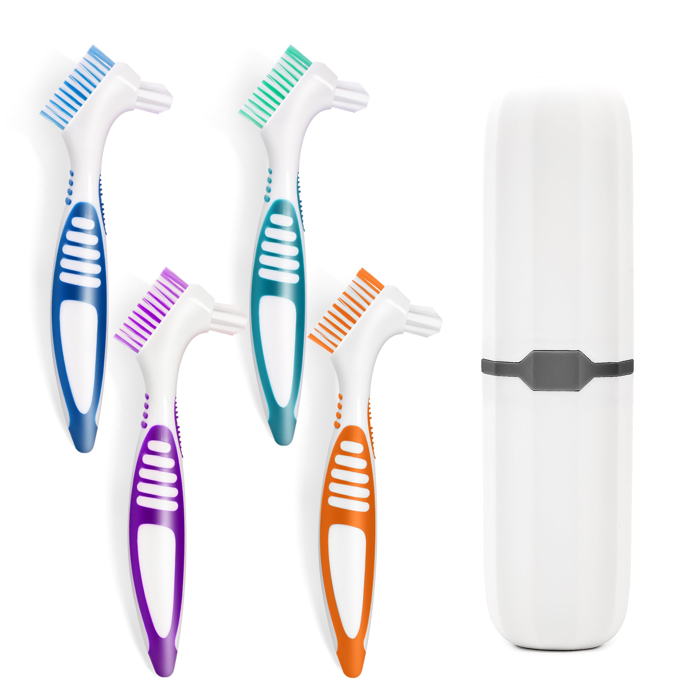 TaShow vista frontal del pack de cepillos para dentaduras, limpieza efectiva