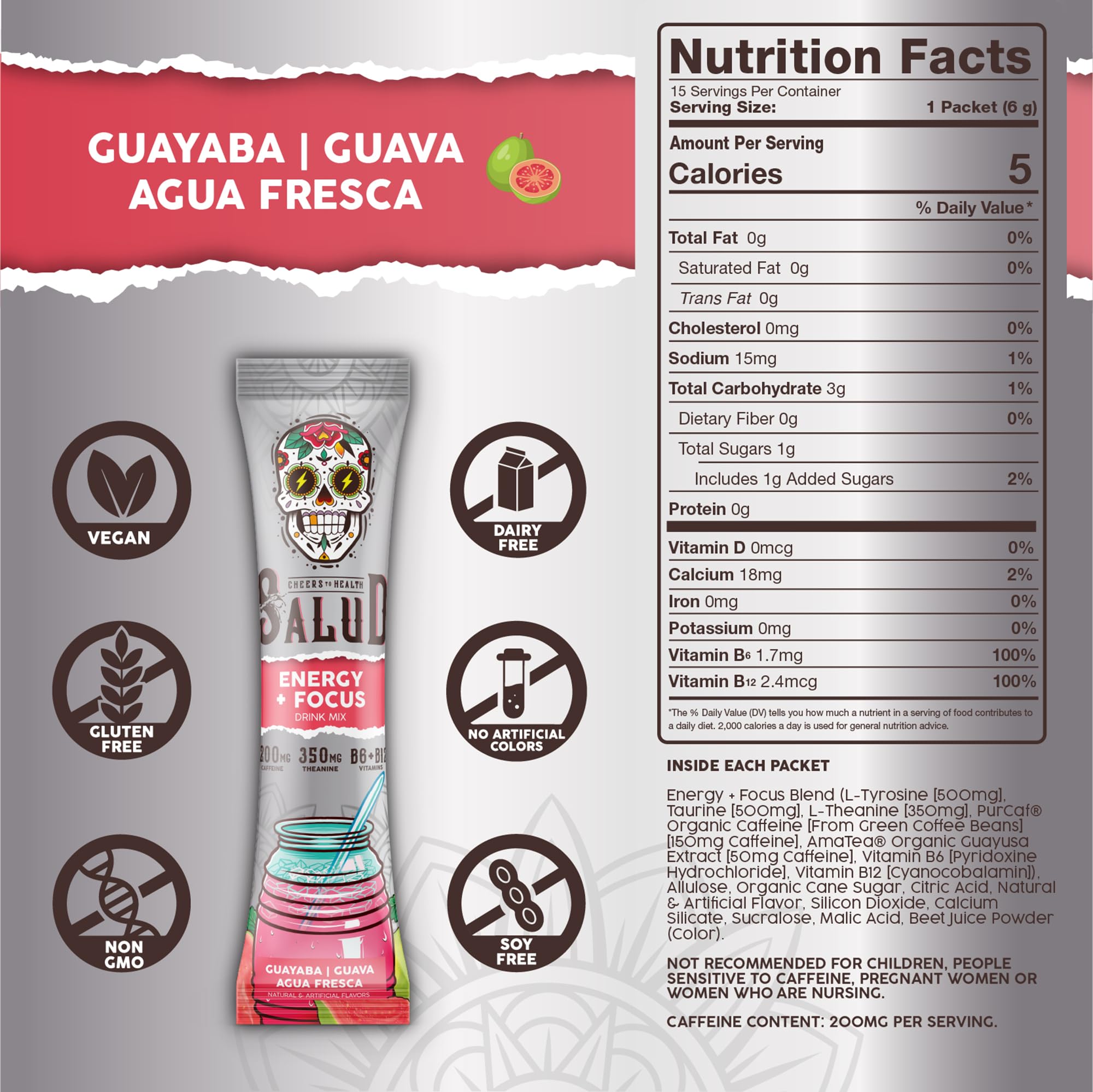 Taste Salud bebida guayaba servida en vaso demostrando aspecto apetecible