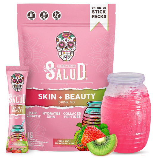 Taste Salud empaque frontal mostrando sabor fresa kiwi y beneficios