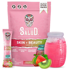 Taste Salud empaque frontal mostrando sabor fresa kiwi y beneficios