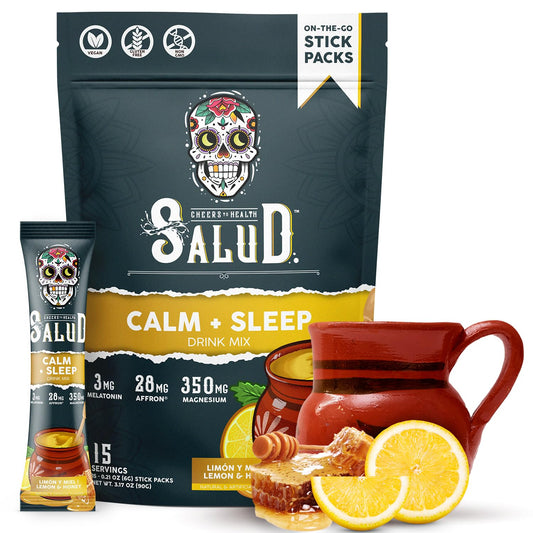 Taste Salud frente del empaque mostrando sobres y marca, conveniencia para viaje