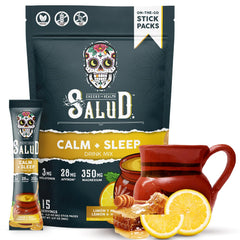 Taste Salud frente del empaque mostrando sobres y marca, conveniencia para viaje