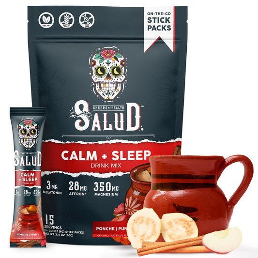 Taste Salud frente del paquete mostrando la marca y sabor punch, práctico para viaje