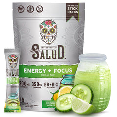 Taste Salud empaque frontal pepino-lima mostrando beneficios y sabor