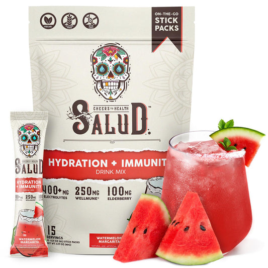 Taste Salud empaque frontal Watermelon Margarita muestra sabor y conveniencia